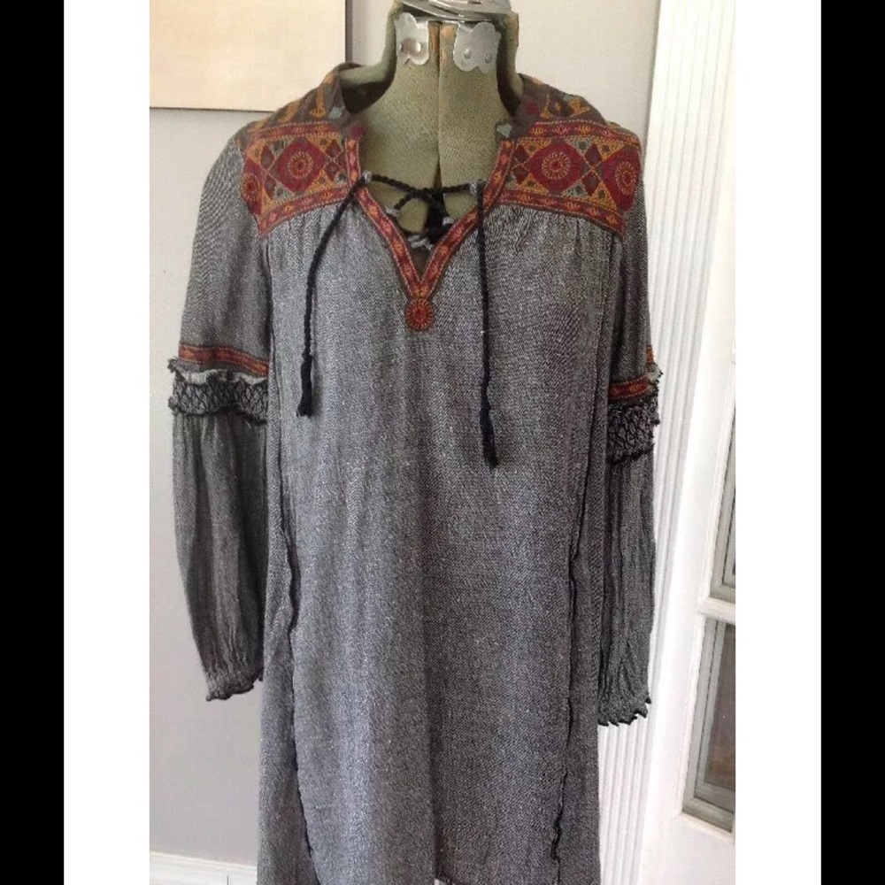 ANTHRO FREE PEOPLE BOHO CRISS CROSS HIPPY DRESS XS